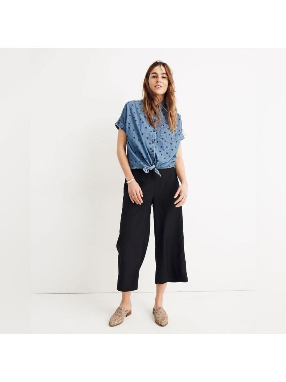Madewell Huston Pull-On Crop Pants in True Black - Size XS